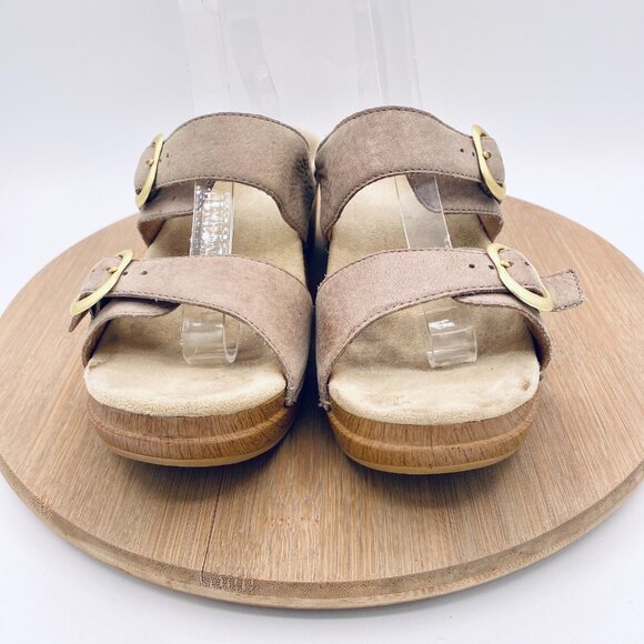 Dansko Sophie Sandals Womsns 8.5 39 Beige Leather Double Strap Boho Garden - Picture 3 of 12